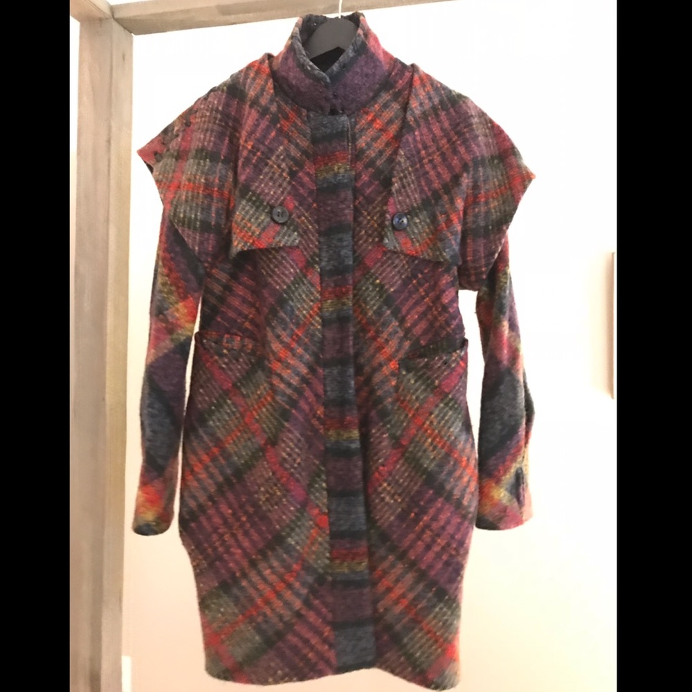 DVF Plaid Coco Roon Coat from Runway! Sz 8